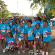 Smiling Girls on the Run of the Triangle team